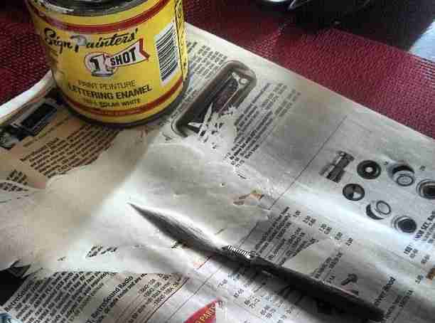 Can of enamel paint after painting project